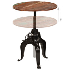 vidaXL Bar Table Solid Reclaimed Wood 75x(76-110) cm 3