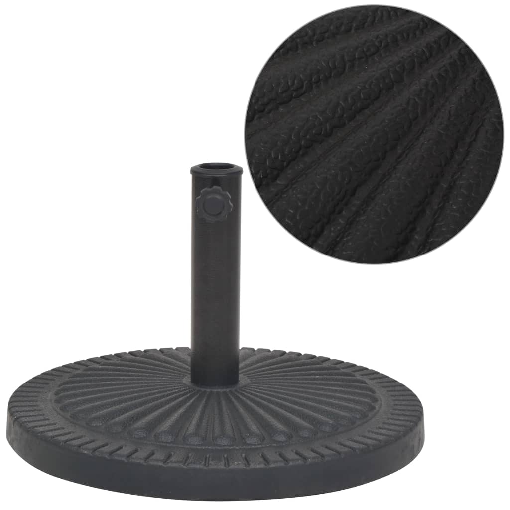 vidaXL Parasol Base | Black | Resin | 14 kg | Decorative Inlays | Round 1