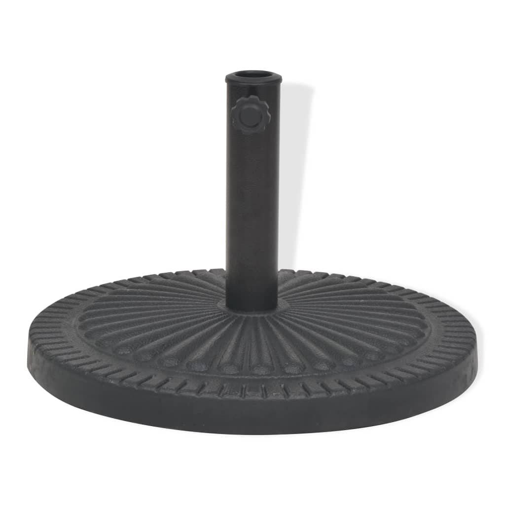 vidaXL Parasol Base | Black | Resin | 14 kg | Decorative Inlays | Round 2