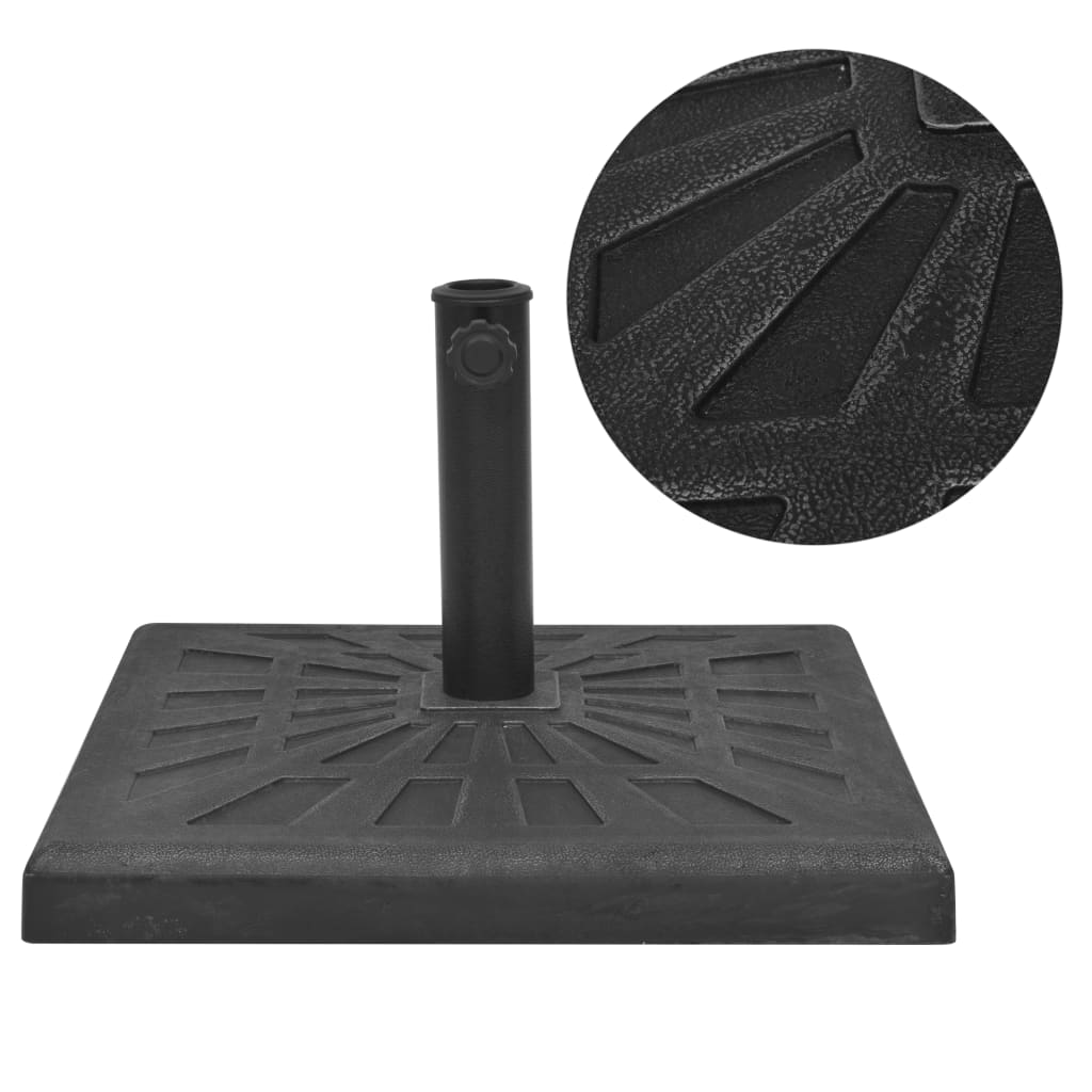 vidaXL Parasol Base Resin Square Black 19 kg 1