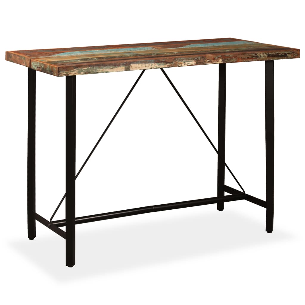 vidaXL Bar Table Solid Reclaimed Wood 150x70x107 cm 1