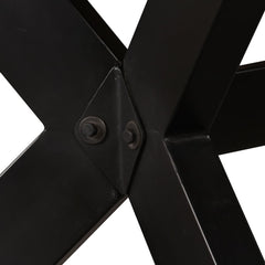 vidaXL Dining Table Solid Mango Wood and Steel Cross 180 cm 4