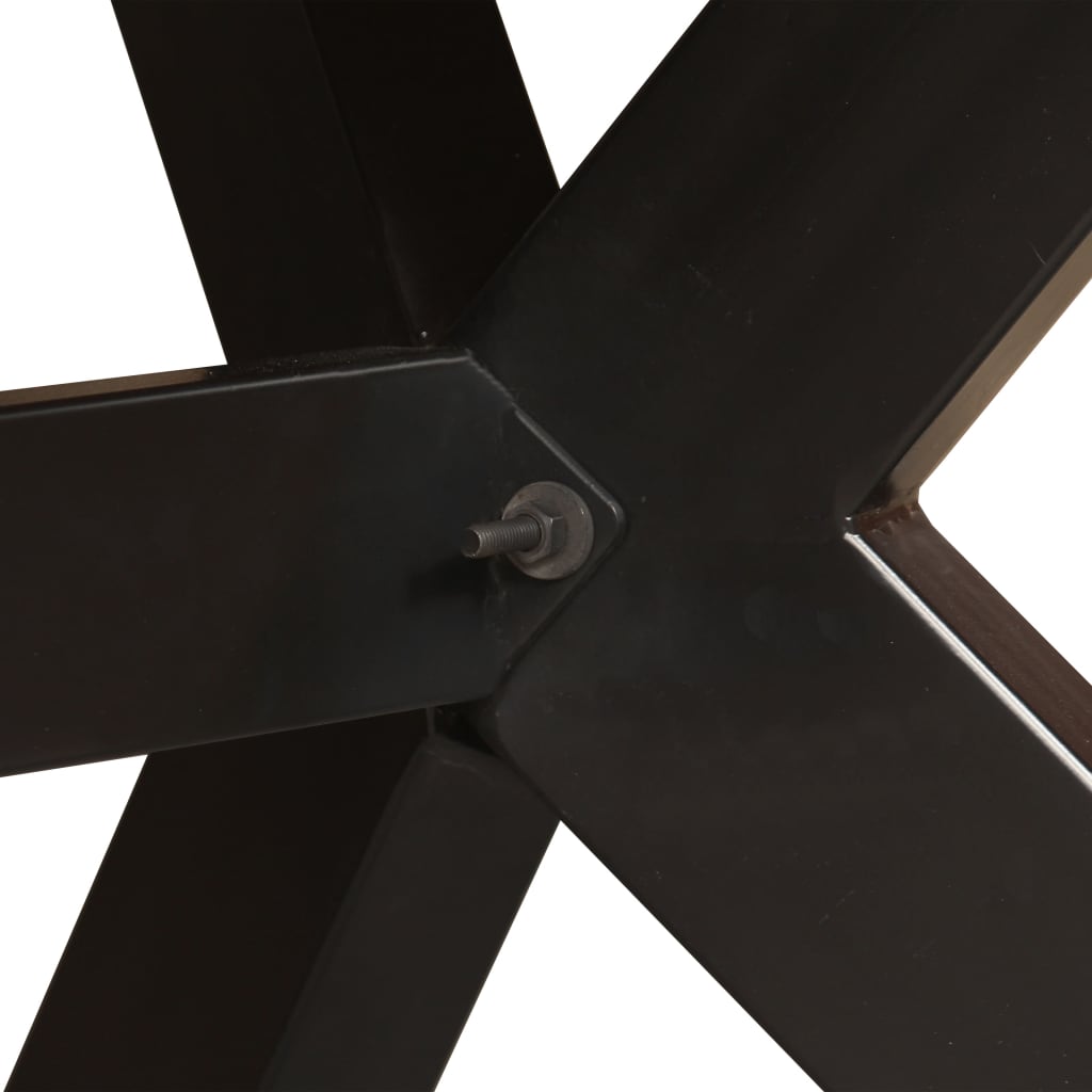 vidaXL Dining Table Solid Mango Wood and Steel Cross 180 cm 5