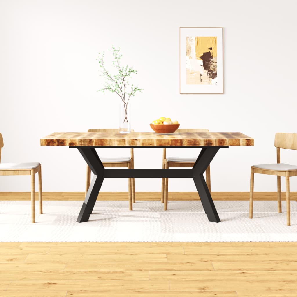 vidaXL Dining Table Solid Mango Wood and Steel Cross 180 cm 1