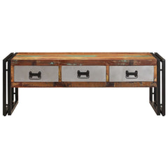 244941 vidaXL Coffee Table with 3 Drawers Solid Reclaimed Wood 100x50x35 cm 3