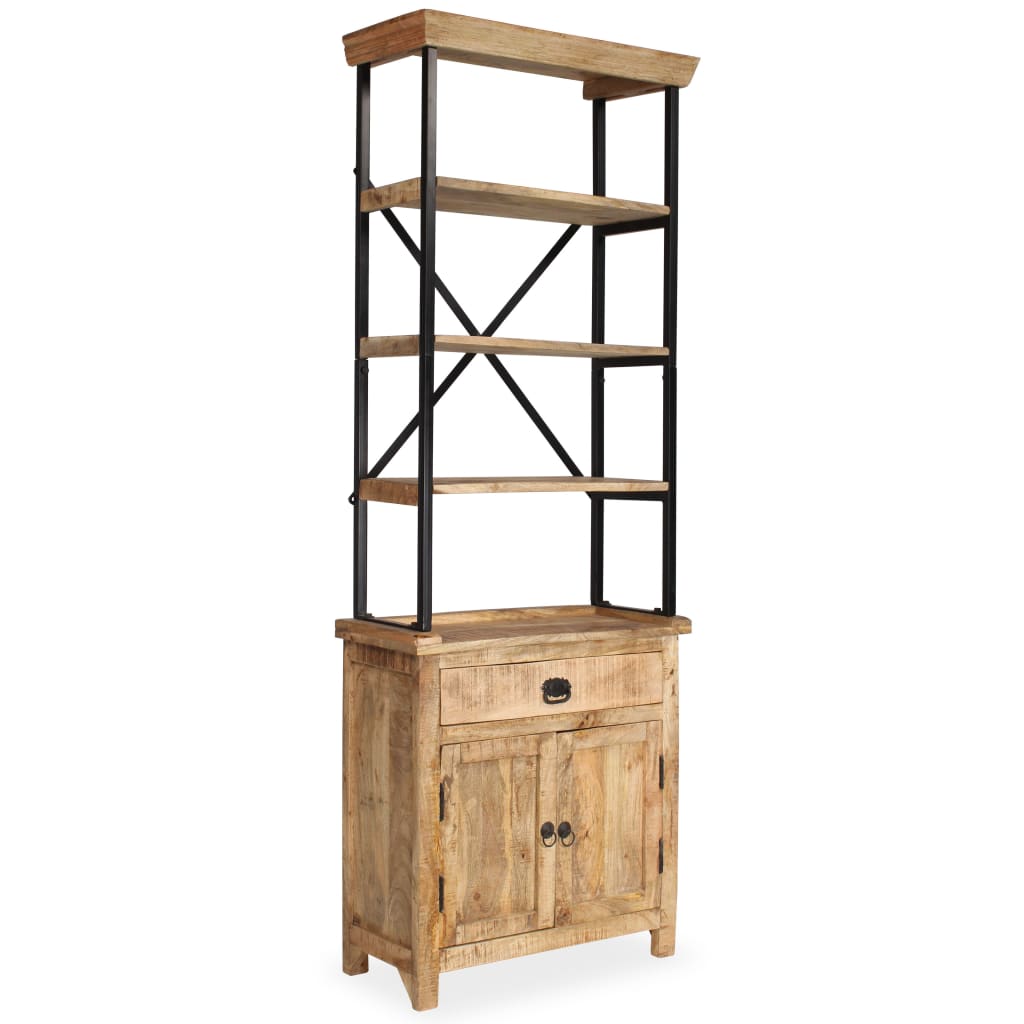 244943 vidaXL Sideboard with Shelves Solid Mango Wood 65x30x180 cm 1