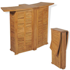 vidaXL 3 Piece Bistro Set with Folding Chairs Solid Teak Wood 3