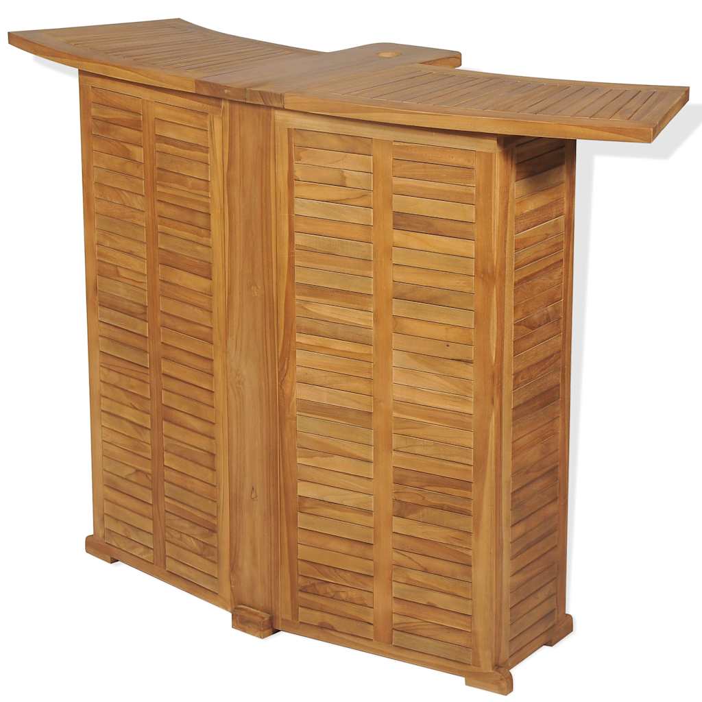 vidaXL 3 Piece Bistro Set with Folding Chairs Solid Teak Wood 4