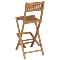 43806 vidaXL Folding Outdoor Bar Stools 2 pcs Solid Teak Wood 3