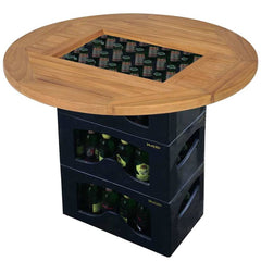 43807 vidaXL Beer Crate Tabletop Teak 70 cm 1