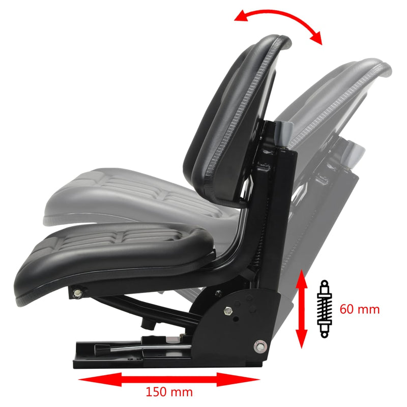 Tractor Seat with Suspension Black