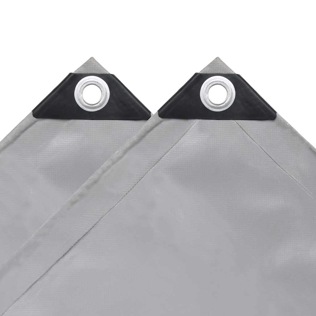 vidaXL Tarpaulins Grey 2 x 3 m Canvas with PVC Coating 3
