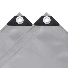 vidaXL Tarpaulins Grey 3 x 3 m Canvas with PVC Coating 4
