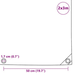 vidaXL Tarpaulins Green 2 x 3 m Canvas with PVC Coating 6