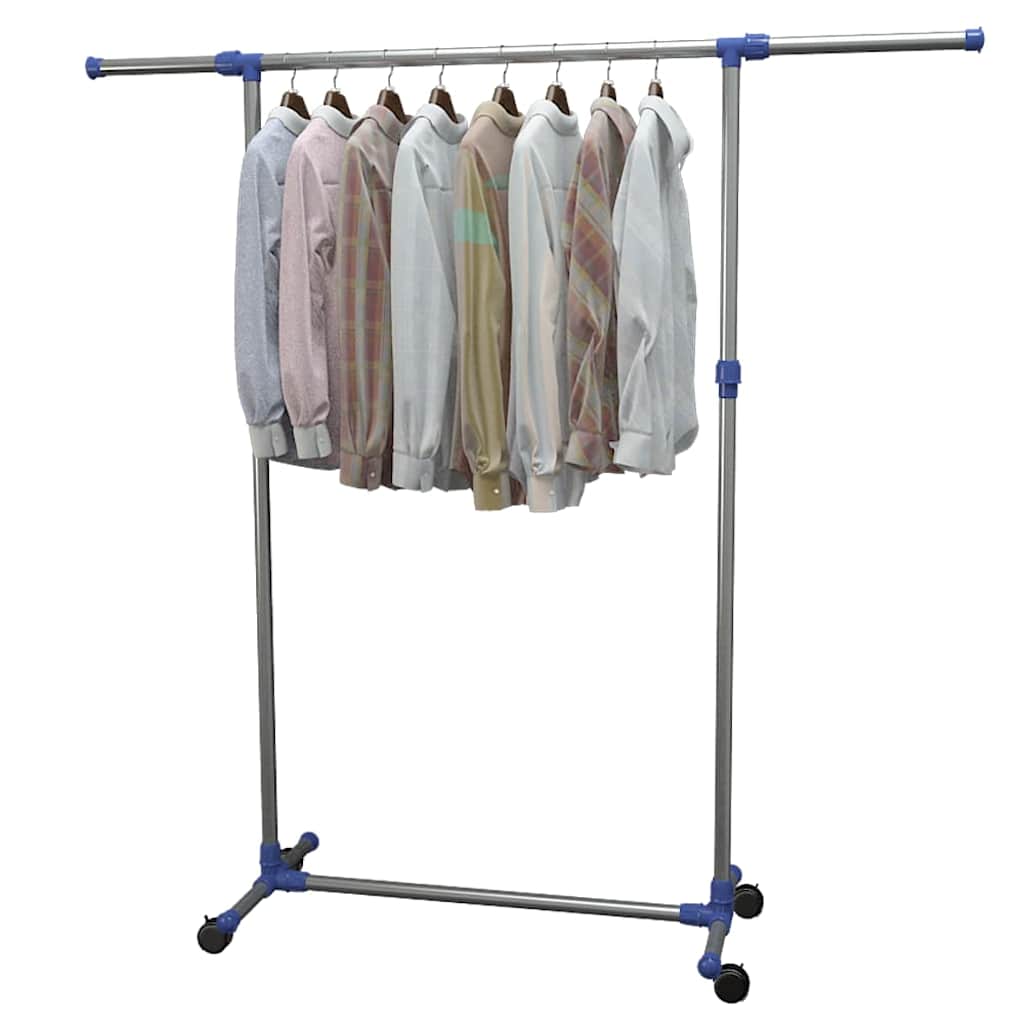 245625 vidaXL Adjustable Clothes Rack Stainless Steel 165x44x150 cm Silver 6