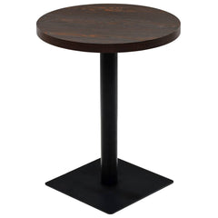 vidaXL Bistro Table MDF and Steel Round 60x75 cm Dark Ash 2