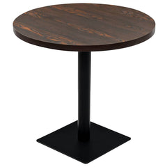 Bistro Table MDF and Steel Square Dark ash Ø 80 x 75 cm