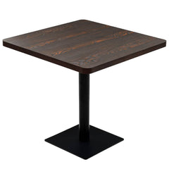 vidaXL Bistro Table MDF and Steel Square 80x80x75 cm Dark Ash 2