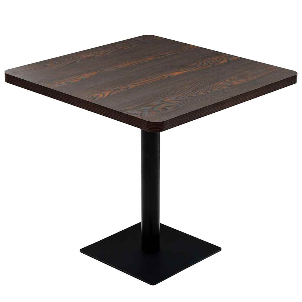Bistro Table MDF and Steel Square Dark ash 80 x 80 x 75 cm
