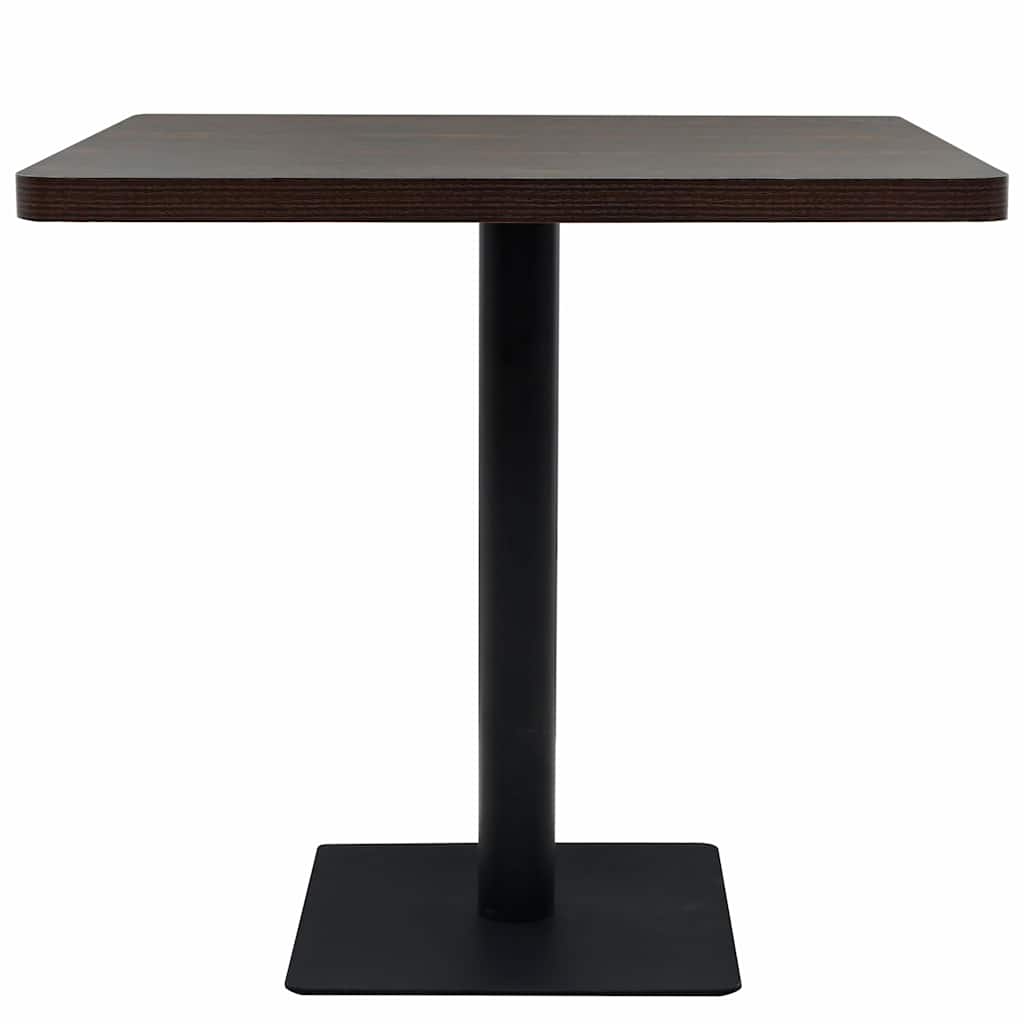 Bistro Table MDF and Steel Square Dark ash 80 x 80 x 75 cm