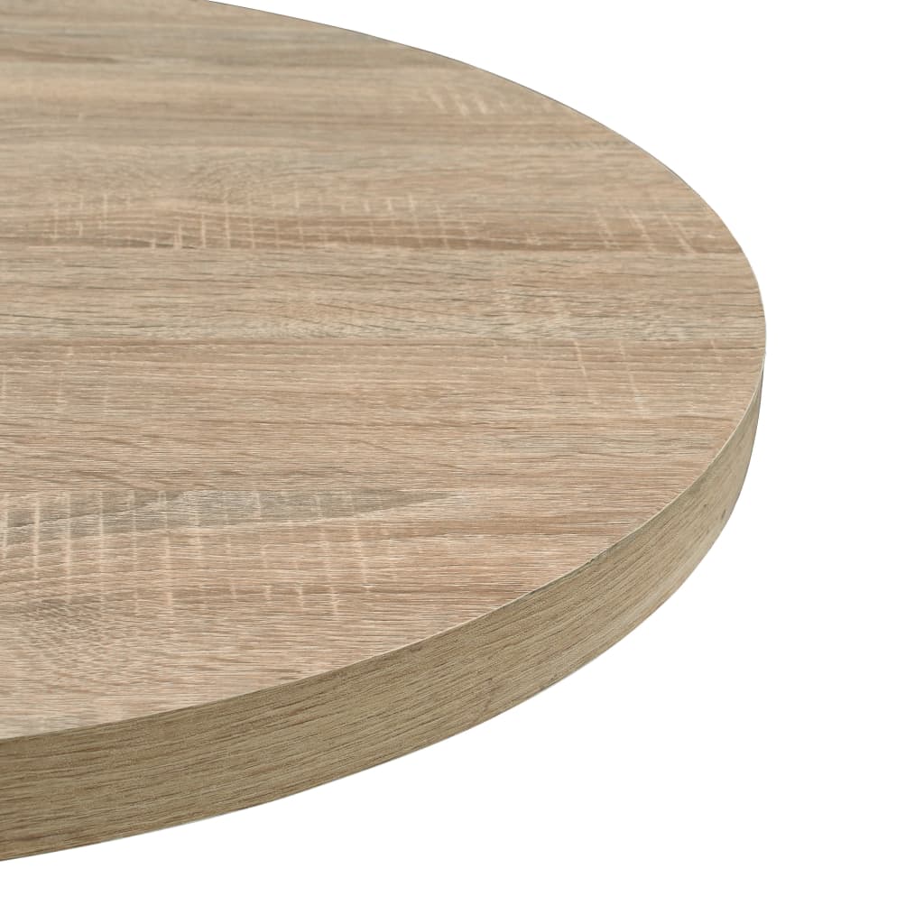vidaXL Bistro Table MDF and Steel Round 60x75 cm Oak Colour 5