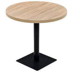 vidaXL Bistro Table MDF and Steel Round 80x75 cm Oak Colour 2