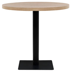 vidaXL Bistro Table MDF and Steel Round 80x75 cm Oak Colour 3