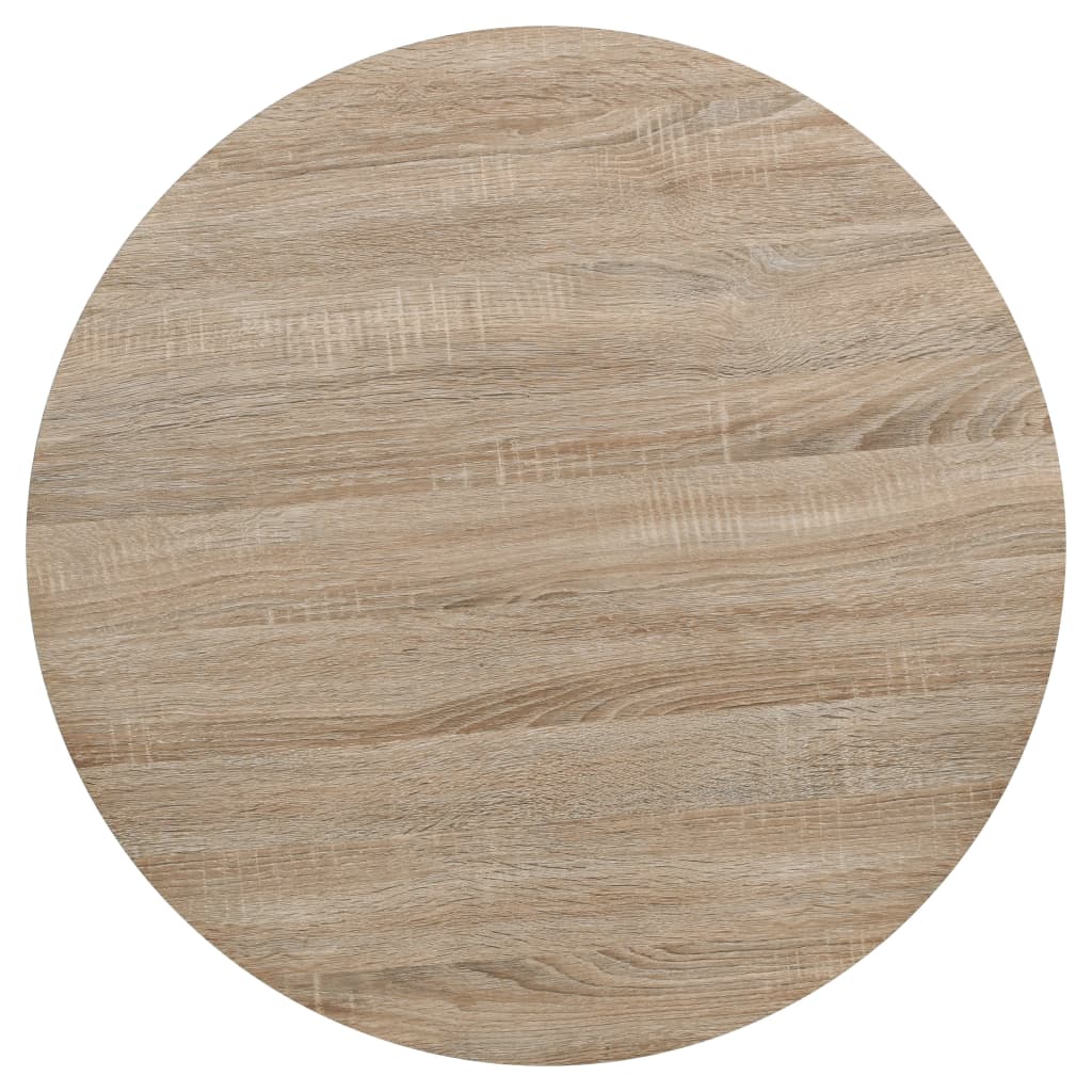 vidaXL Bistro Table MDF and Steel Round 80x75 cm Oak Colour 4