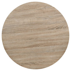 vidaXL Bistro Table MDF and Steel Round 80x75 cm Oak Colour 4
