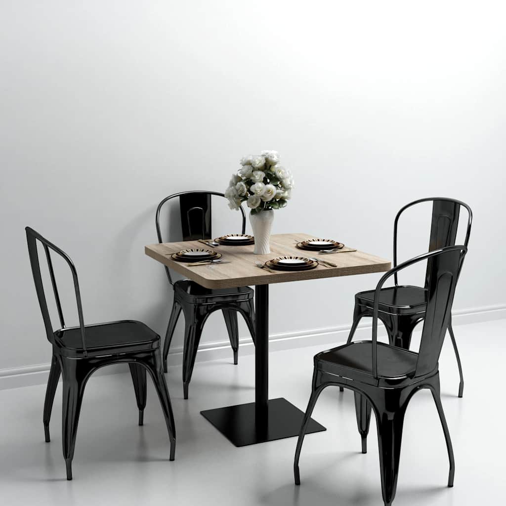 Bistro Table MDF and Steel Square in Oak