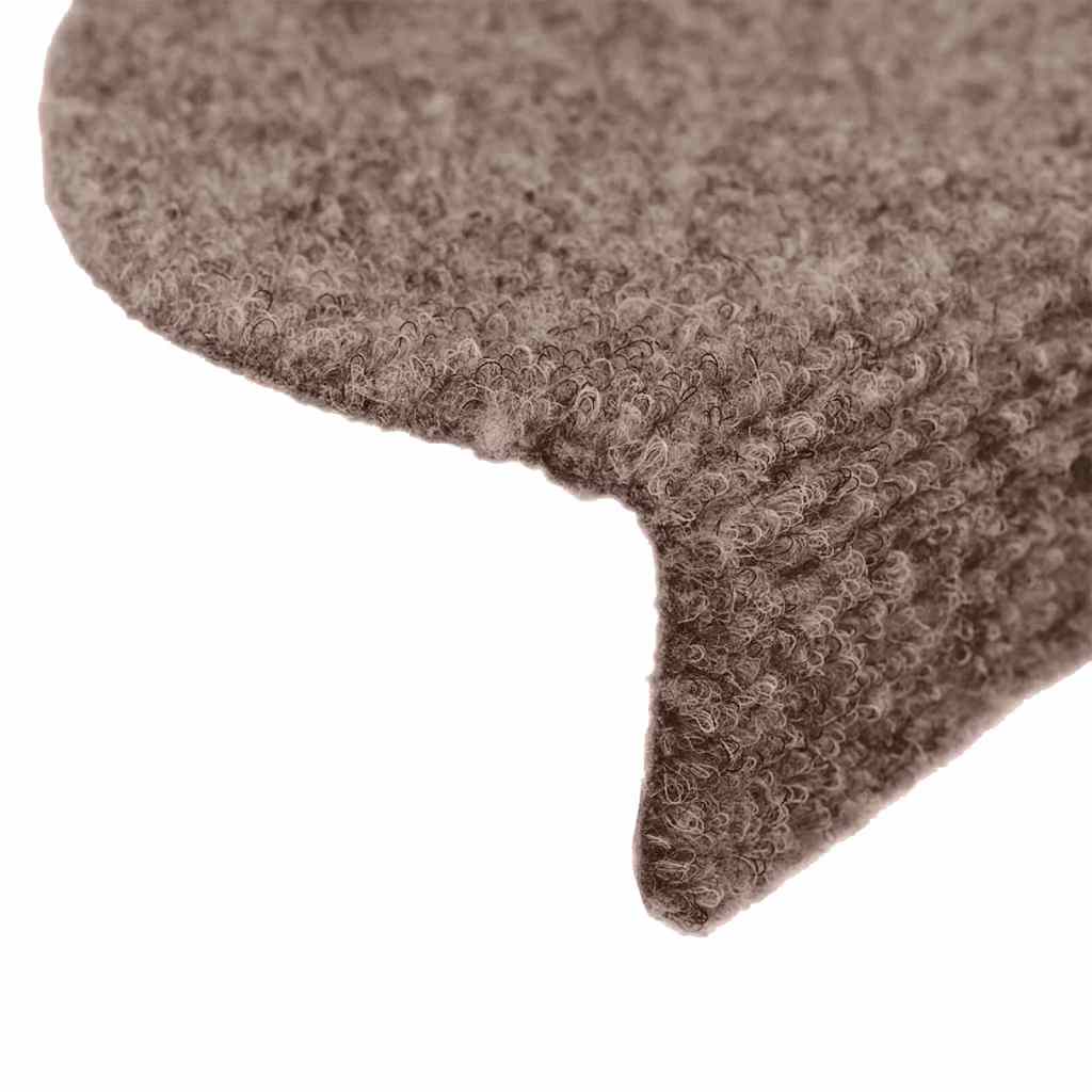 vidaXL Stair Mats Self-adhesive 15 pcs 56x17x3 cm Light Brown Half Round 6