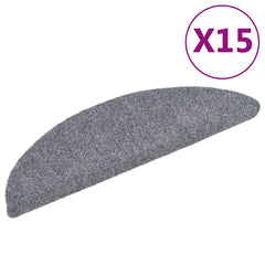 vidaXL Stair Mat | Set of 15 | Light Grey | Polypropylene | 15 Pack | Non-slip 2