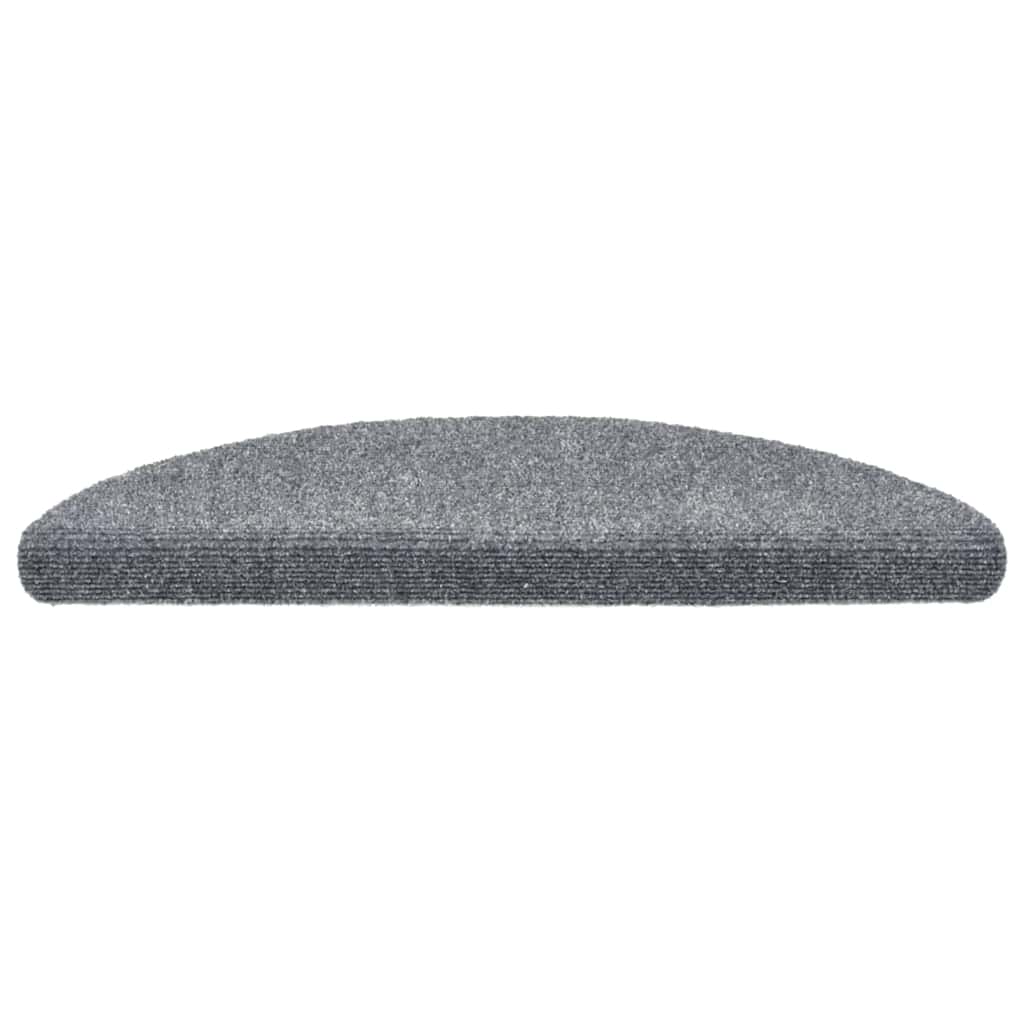 vidaXL Stair Mat | Set of 15 | Light Grey | Polypropylene | 15 Pack | Non-slip 4