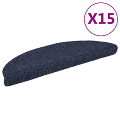 vidaXL Stair Mat | Set of 15 | Blue | Polypropylene | 15 x 56 x 17 x 3 cm 1