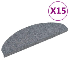 vidaXL Stair Mat | Set of 15 | Light Grey | Polypropylene | 65x21x4 cm 2
