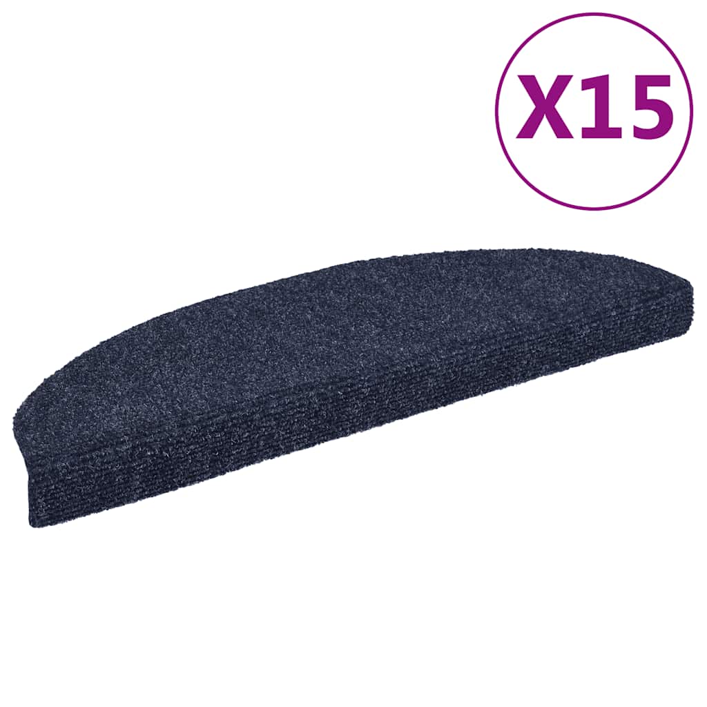 vidaXL Stair Mat | Set of 15 | Blue | Polypropylene | 65x21x4 cm | Stair Mats 1