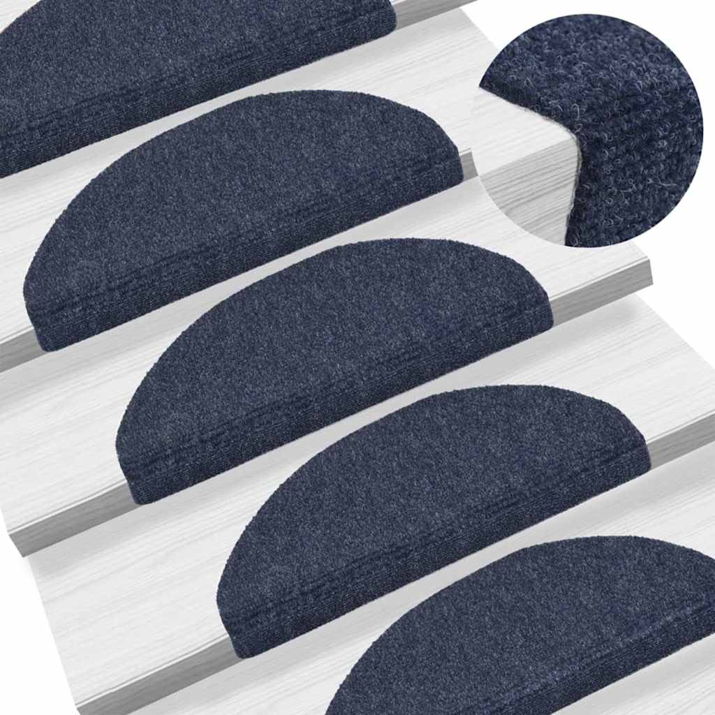 vidaXL Stair Mat | Set of 15 | Blue | Polypropylene | 65x21x4 cm | Stair Mats 5