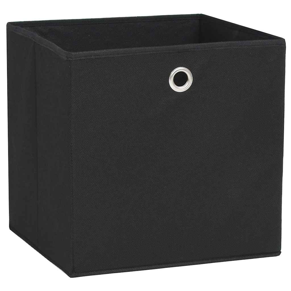 vidaXL Storage Boxes 10 pcs Non-woven Fabric 32x32x32 cm Black 4