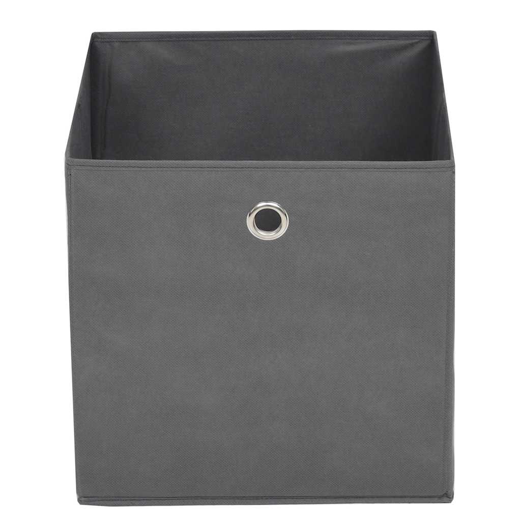 vidaXL Storage Boxes 10 pcs Non-woven Fabric 32x32x32 cm Grey 4