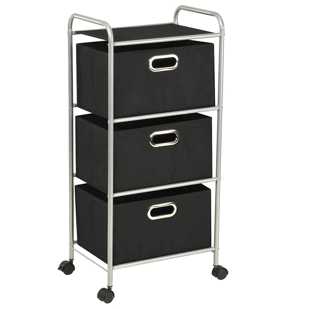 vidaXL Shelving Unit with 3 Storage Boxes Steel and Non-woven Fabric 1