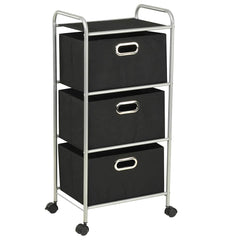 vidaXL Shelving Unit with 3 Storage Boxes Steel and Non-woven Fabric 1