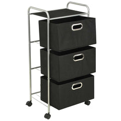 vidaXL Shelving Unit with 3 Storage Boxes Steel and Non-woven Fabric 3