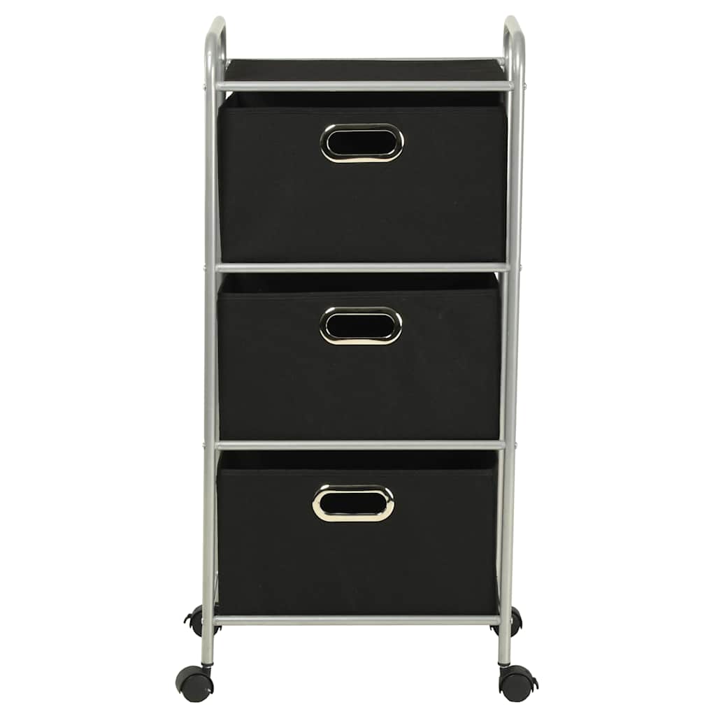 vidaXL Shelving Unit with 3 Storage Boxes Steel and Non-woven Fabric 4