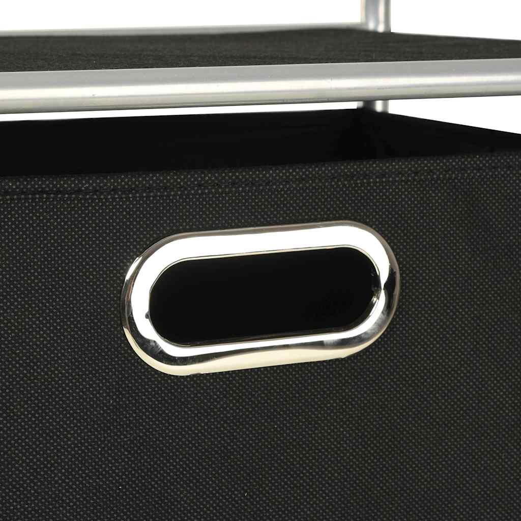 vidaXL Shelving Unit with 3 Storage Boxes Steel and Non-woven Fabric 5