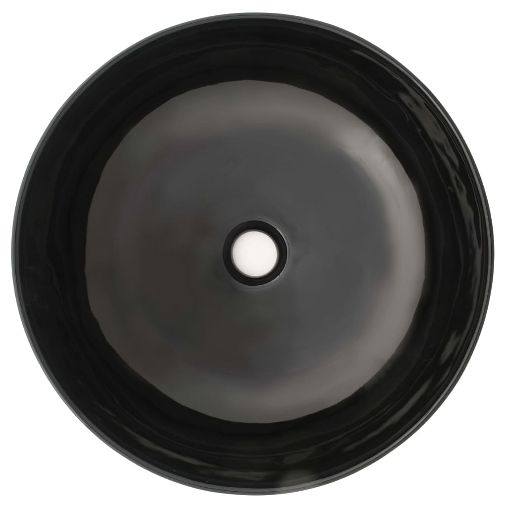 vidaXL Basin Ceramic Round Black 41.5x13.5 cm 3