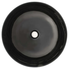 vidaXL Basin Ceramic Round Black 41.5x13.5 cm 3