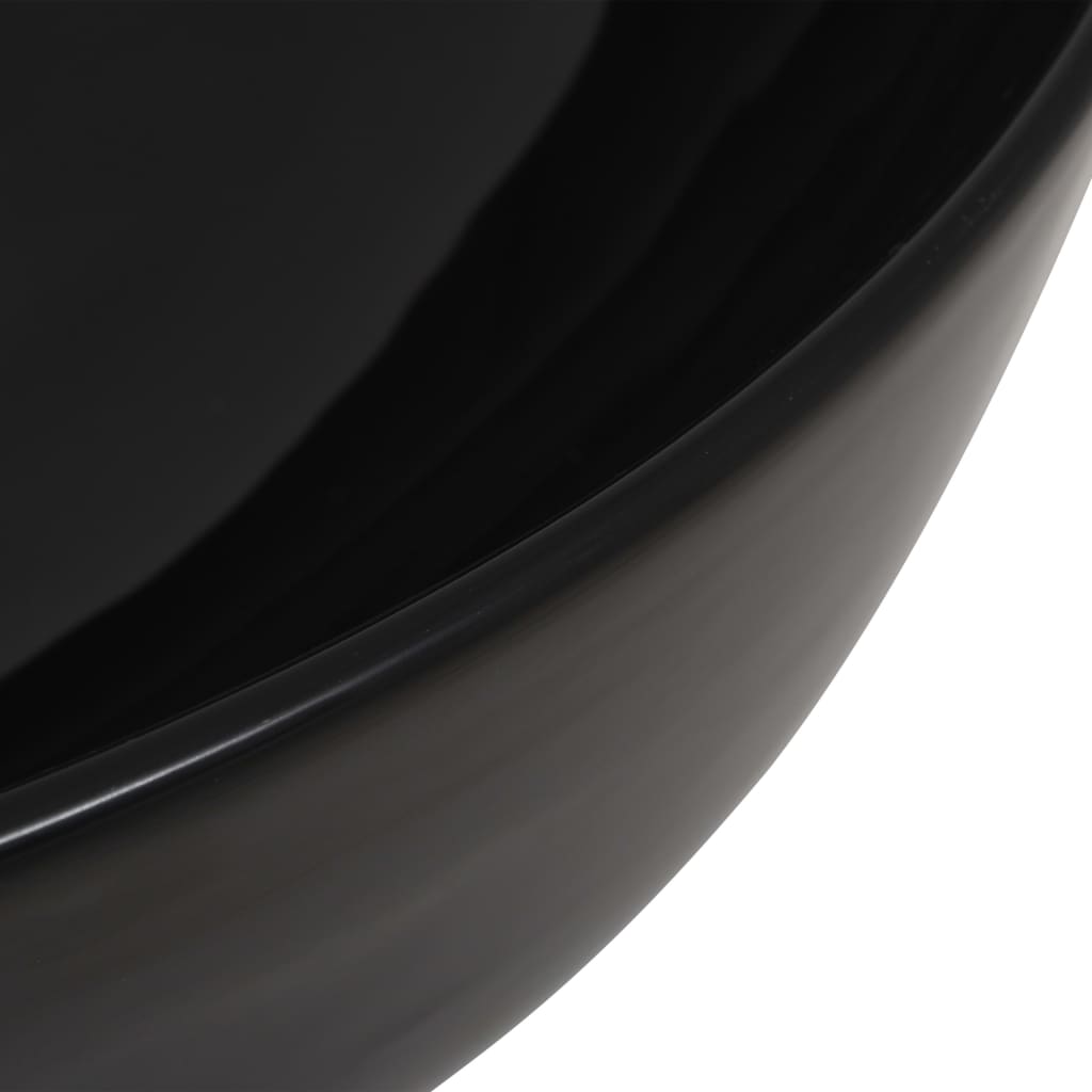 vidaXL Basin Ceramic Round Black 41.5x13.5 cm 4