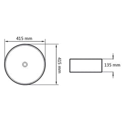 vidaXL Basin Ceramic Round Black 41.5x13.5 cm 5