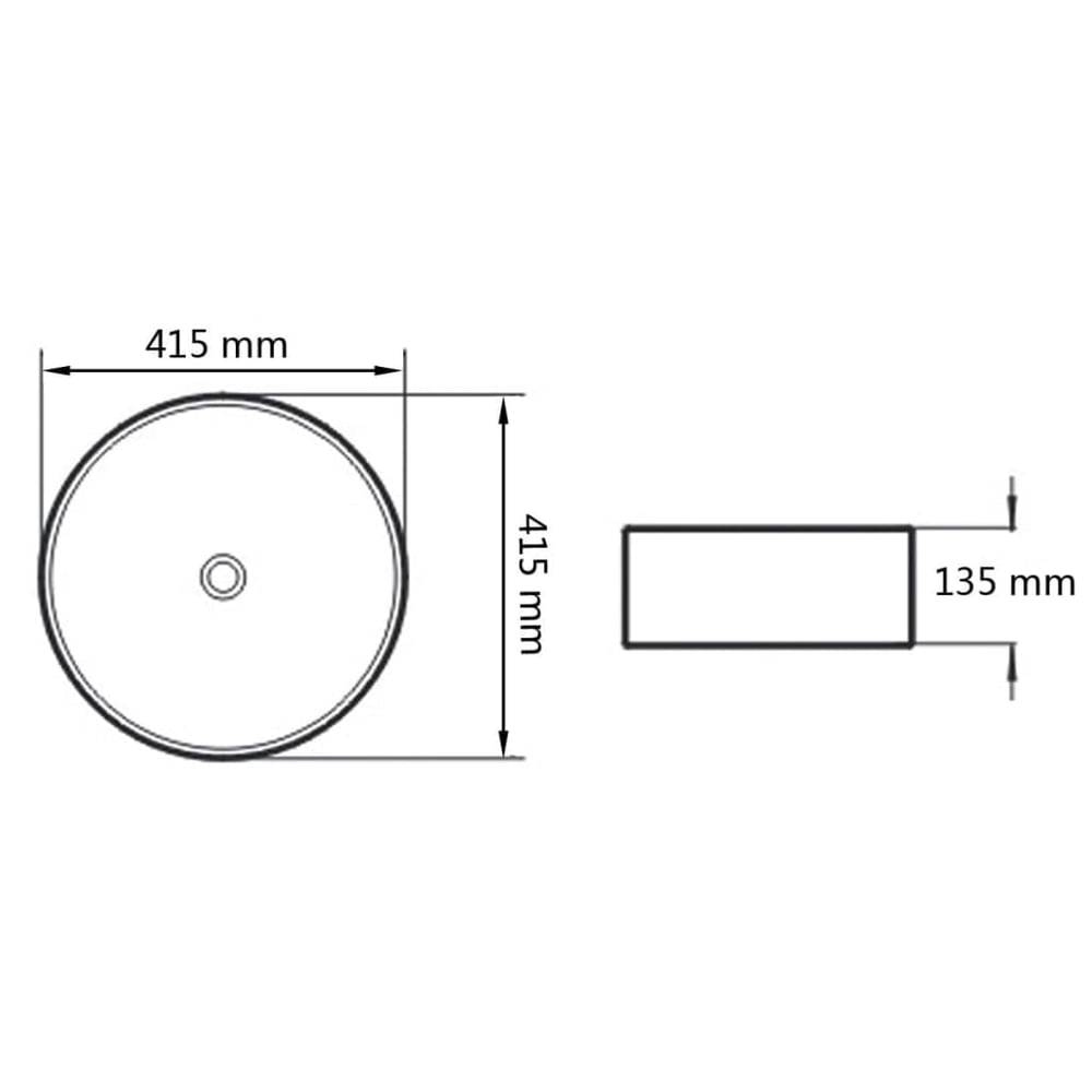 Basin Round Ceramic 41,5x13,5 cm Black