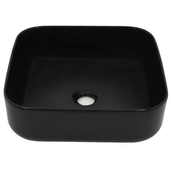 vidaXL Basin Ceramic Square Black 38x38x13.5 cm 3